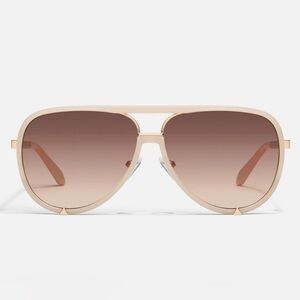 Quay *NEW* High Profile Bone Frame/Brown Fawn Lens Aviator Sunglasses